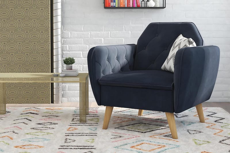 Teresa Fåtölj Sammet/Blå - Novogratz - Möbler - Vardagsrum - Fåtöljer - Sammetsfåtölj