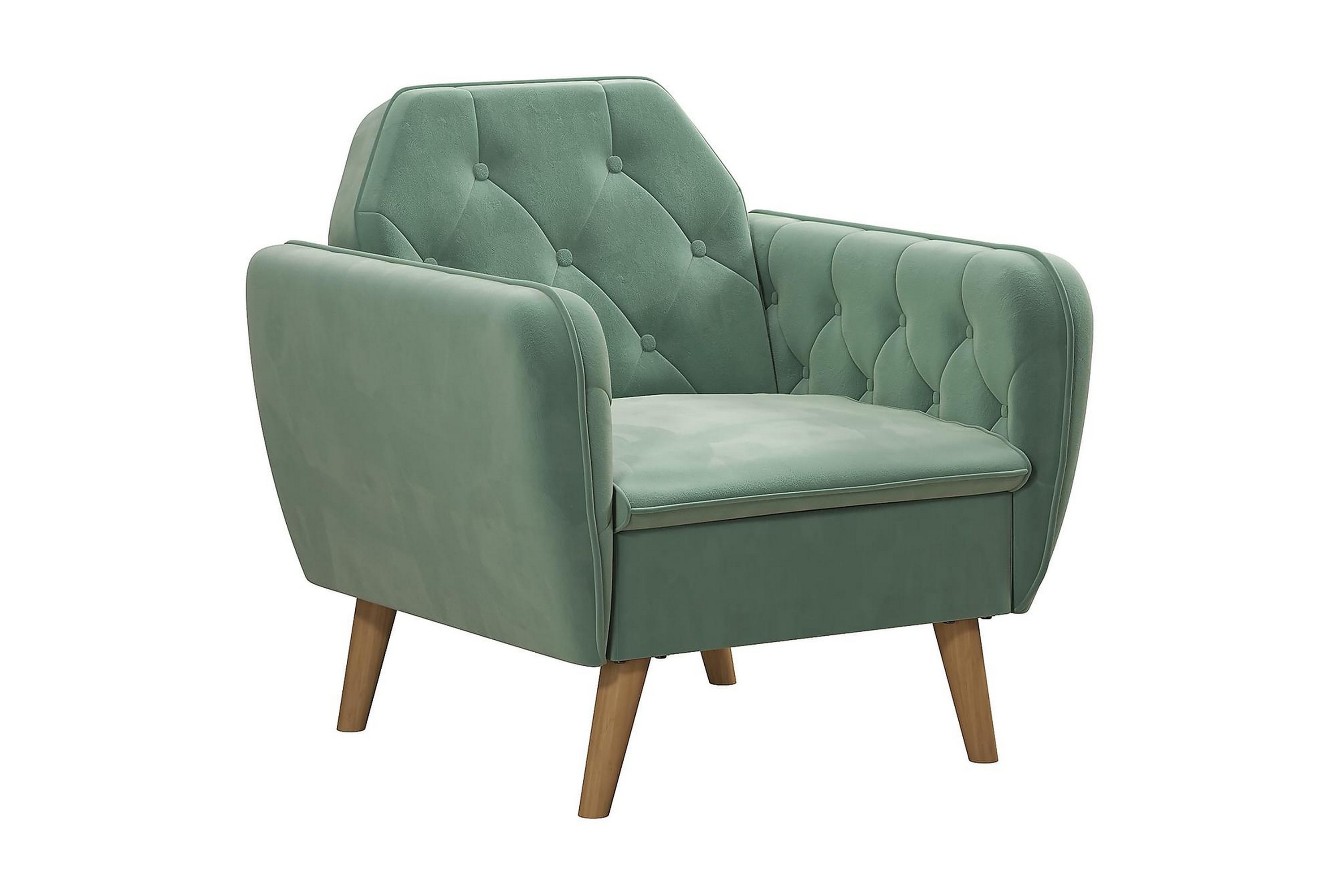 teresa fåtölj sammet/ljusgrön - novogratz