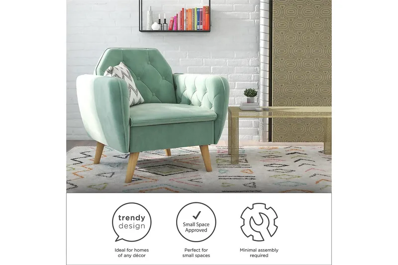 Teresa Fåtölj Sammet/Ljusgrön - Novogratz - Möbler - Vardagsrum - Fåtöljer - Sammetsfåtölj