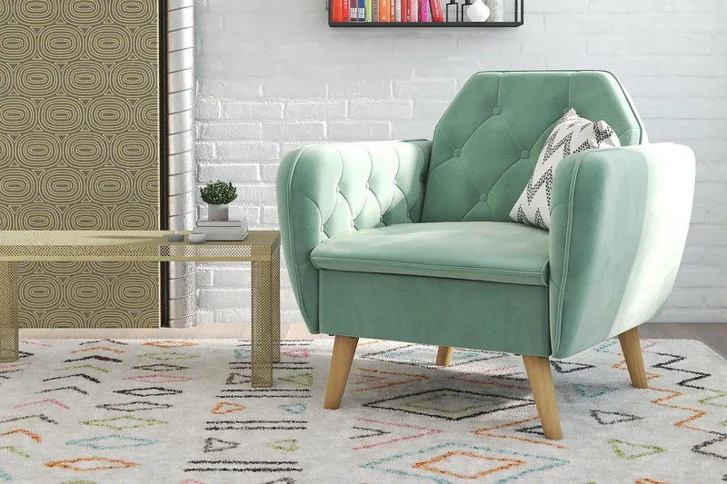 Teresa Fåtölj Sammet/Ljusgrön - Novogratz - Möbler - Vardagsrum - Fåtöljer - Sammetsfåtölj