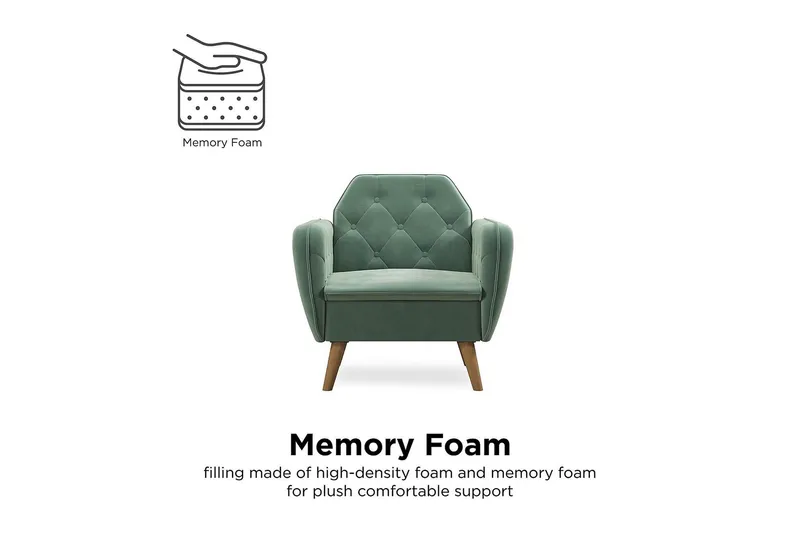 Teresa Fåtölj Sammet/Ljusgrön - Novogratz - Möbler - Vardagsrum - Fåtöljer - Sammetsfåtölj