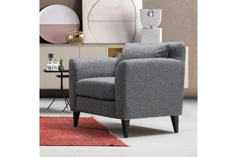 Tomski Fåtölj med Armstöd - Grå - Möbler - Vardagsrum - Fåtöljer