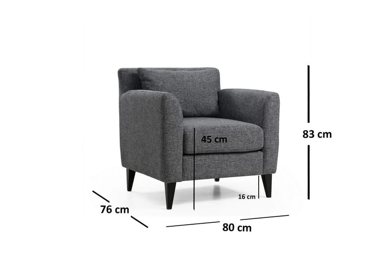 Tomski Fåtölj med Armstöd - Grå - Möbler - Vardagsrum - Fåtöljer