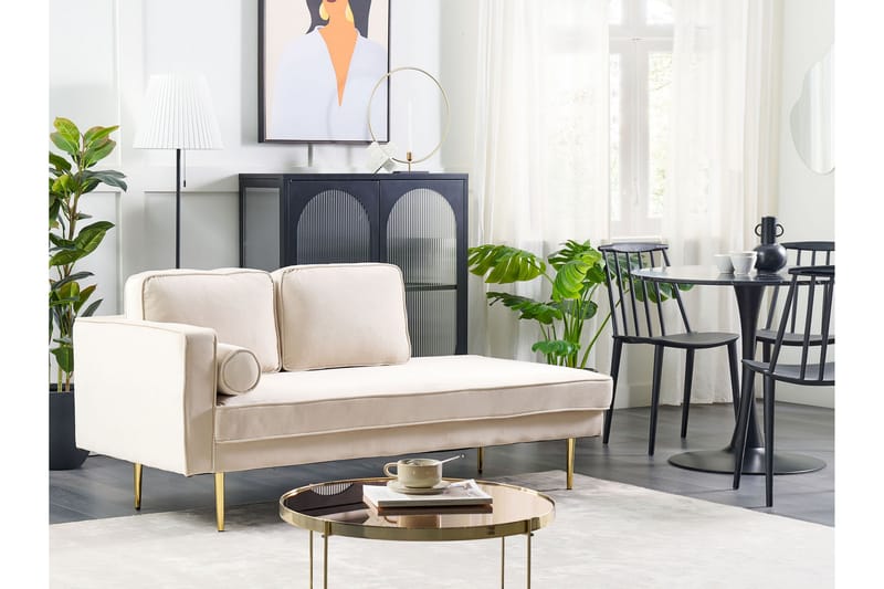 Topo Schäslong 171 cm Vänster - Beige/Guld - Möbler - Vardagsrum - Fåtöljer - Schäslongfåtöljer & divanfåtöljer