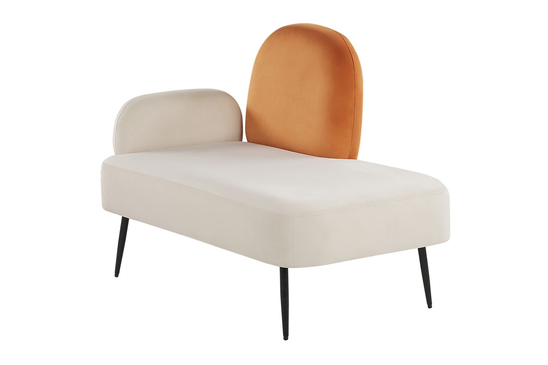 Toshio Schäslong 76 cm Vänster - Vit/Orange - Möbler - Vardagsrum - Fåtöljer - Schäslongfåtöljer & divanfåtöljer