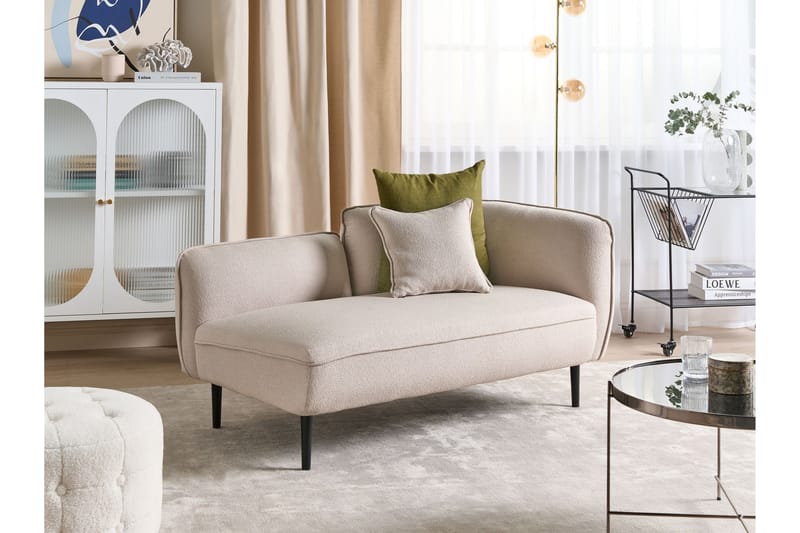 Toyoki Schäslong 138 cm Höger - Beige/Svart - Möbler - Vardagsrum - Fåtöljer - Schäslongfåtöljer & divanfåtöljer