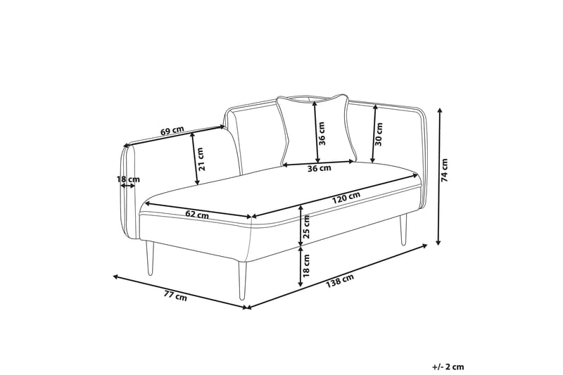 Toyoki Schäslong 138 cm Höger - Svart/Gul - Möbler - Vardagsrum - Fåtöljer - Schäslongfåtöljer & divanfåtöljer