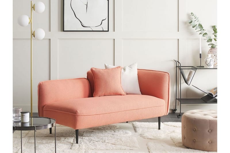 Toyoki Schäslong 138 cm Höger - Svart/Rosa - Möbler - Vardagsrum - Fåtöljer - Schäslongfåtöljer & divanfåtöljer