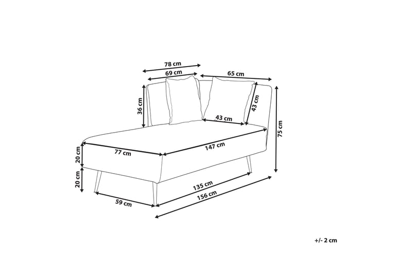 Toyoko Schäslong 156 cm Höger - Svart/Grön - Möbler - Vardagsrum - Fåtöljer - Schäslongfåtöljer & divanfåtöljer