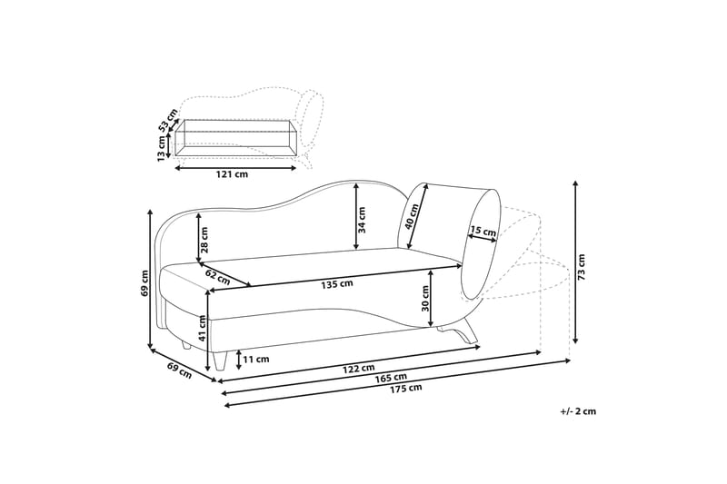 Trehan Schäslong 157 cm Höger - Grön - Möbler - Vardagsrum - Fåtöljer - Schäslongfåtöljer & divanfåtöljer