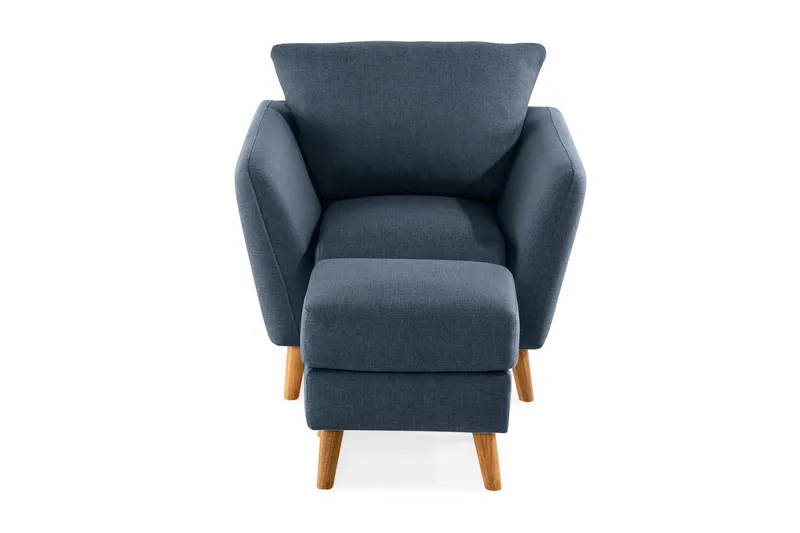 Trend Fåtölj med Fotpall - Blå - Möbler - Vardagsrum - Fåtöljer - Fåtölj med fotpall