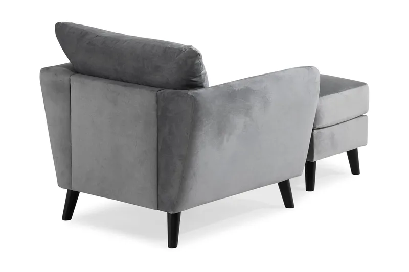 Trend Fåtölj med Fotpall - Ljusgrå Sammet - Möbler - Vardagsrum - Fåtöljer - Sammetsfåtölj