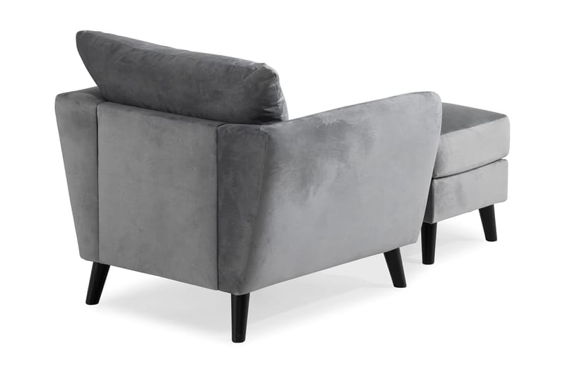 Trend Fåtölj med Fotpall - Ljusgrå Sammet - Möbler - Vardagsrum - Fåtöljer - Sammetsfåtölj
