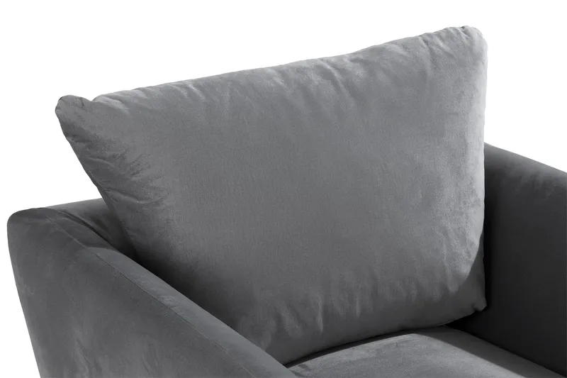 Trend Fåtölj med Fotpall - Ljusgrå Sammet - Möbler - Vardagsrum - Fåtöljer - Sammetsfåtölj