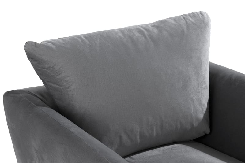 Trend Fåtölj med Fotpall - Ljusgrå Sammet - Möbler - Vardagsrum - Fåtöljer - Sammetsfåtölj