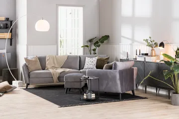 Trend Fåtölj med Fotpall - Ljusgrå - Möbler - Vardagsrum - Fåtöljer - Fåtölj med fotpall