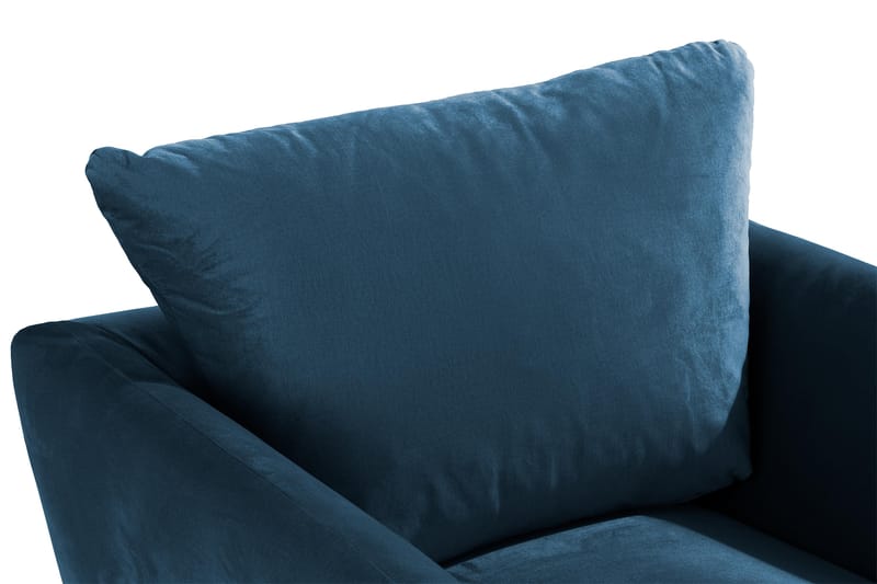 Trend Fåtölj med Fotpall - Midnattsblå Sammet - Möbler - Vardagsrum - Fåtöljer - Sammetsfåtölj