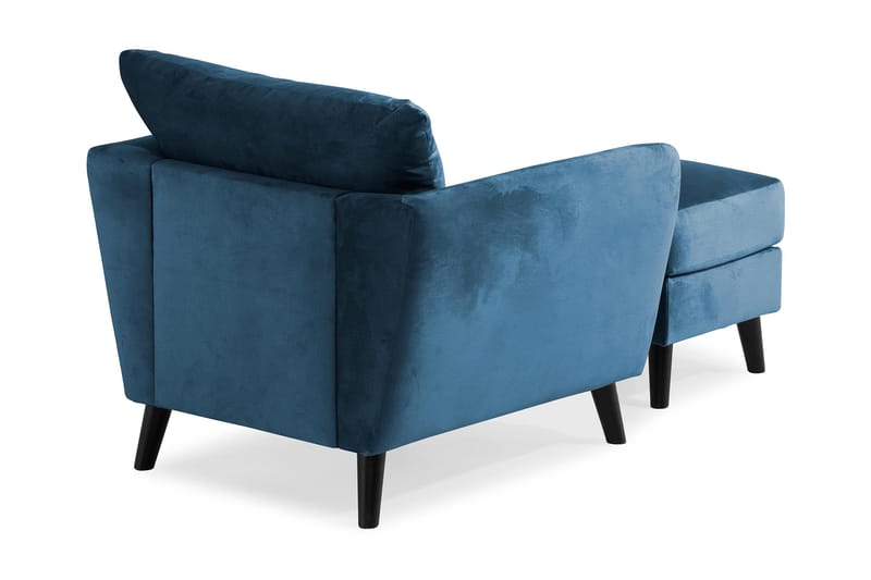 Trend Fåtölj med Fotpall - Midnattsblå Sammet - Möbler - Vardagsrum - Fåtöljer - Sammetsfåtölj