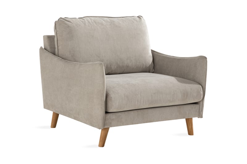 Trend Lyx Fåtölj - Beige/Ek - Möbler - Vardagsrum - Fåtöljer