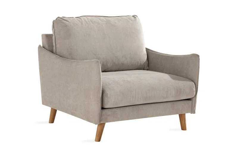 Trend Lyx Fåtölj, Beige/Ek