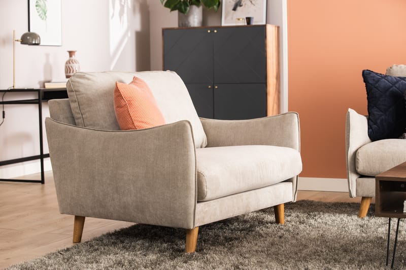 Trend Lyx Fåtölj - Beige/Svart - Möbler - Vardagsrum - Fåtöljer