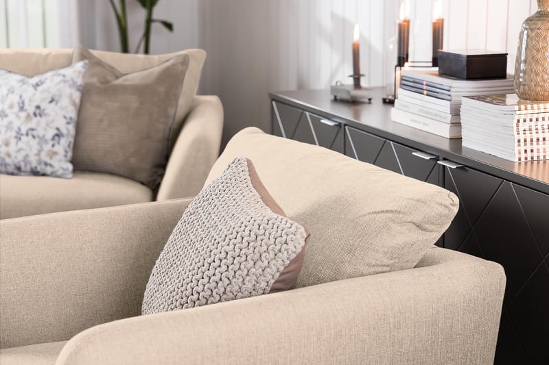 Trend Soffgrupp Fåtölj med Fotpall - Beige - Möbler - Vardagsrum - Fåtöljer