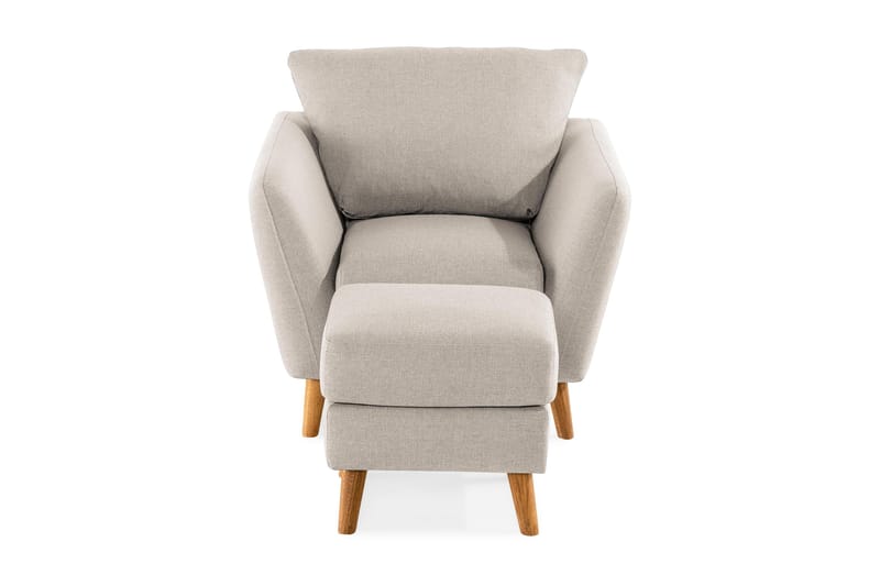 Trend Soffgrupp Fåt�ölj med Fotpall - Beige - Möbler - Vardagsrum - Fåtöljer