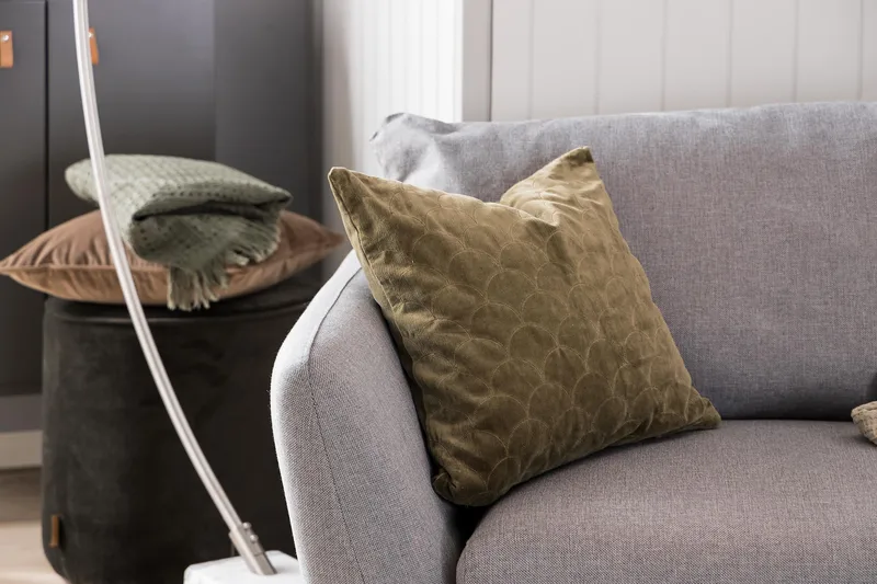 Trend Soffgrupp Fåtölj med Fotpall - Ljusgrå - Möbler - Vardagsrum - Fåtöljer - Fåtölj med fotpall