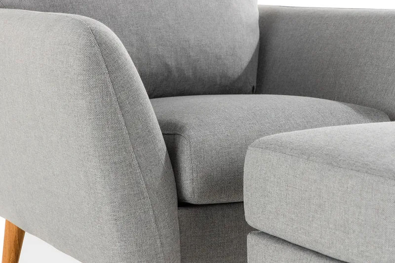 Trend Soffgrupp Fåtölj med Fotpall - Ljusgrå - Möbler - Vardagsrum - Fåtöljer - Fåtölj med fotpall