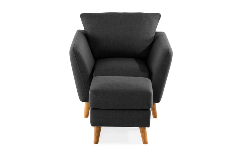 Trend Soffgrupp Fåtölj med Fotpall - Svart - Möbler - Vardagsrum - Fåtöljer - Fåtölj med fotpall