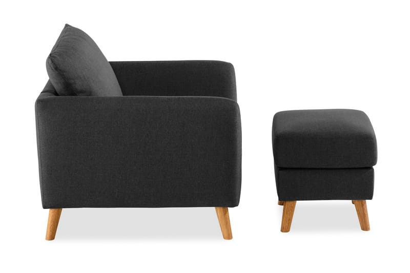 Trend Soffgrupp Fåtölj med Fotpall - Svart - Möbler - Vardagsrum - Fåtöljer - Fåtölj med fotpall
