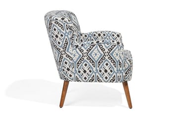 Tumba Oval Retro Fåtölj i Tyg med Träben - Vit - Möbler - Vardagsrum - Fåtöljer