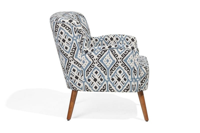 Tumba Oval Retro Fåtölj i Tyg med Träben - Vit - Möbler - Vardagsrum - Fåtöljer
