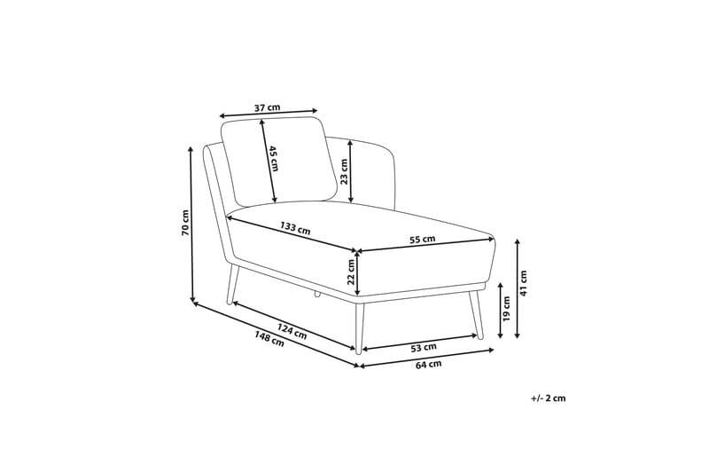 Uklund Schäslong 148 cm Vänster - Svart/Vit - Möbler - Vardagsrum - Fåtöljer - Schäslongfåtöljer & divanfåtöljer