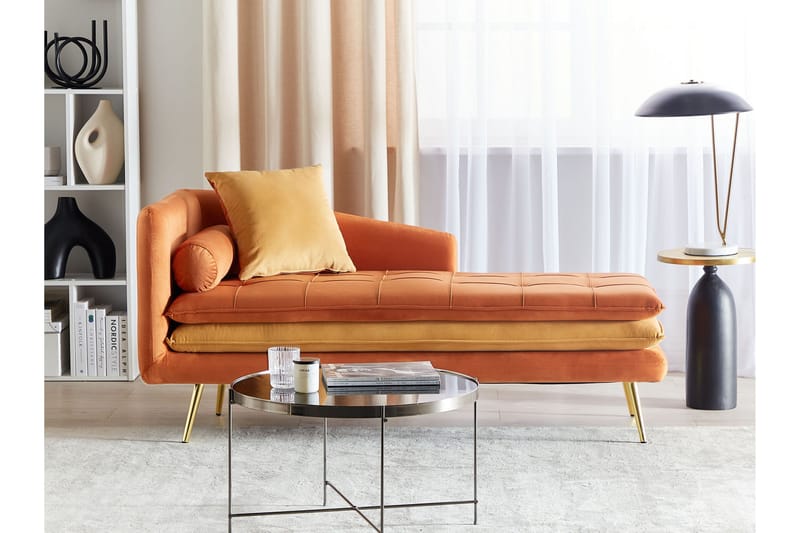 Vaklund Schäslong 160 cm - Guld/Orange - Möbler - Vardagsrum - Fåtöljer - Schäslongfåtöljer & divanfåtöljer