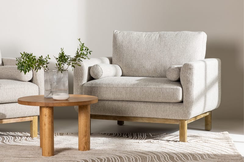 Vanlig fåtölj med armstöd Venture Home Olympos Fåtölj Beige - Möbler - Vardagsrum - Fåtöljer