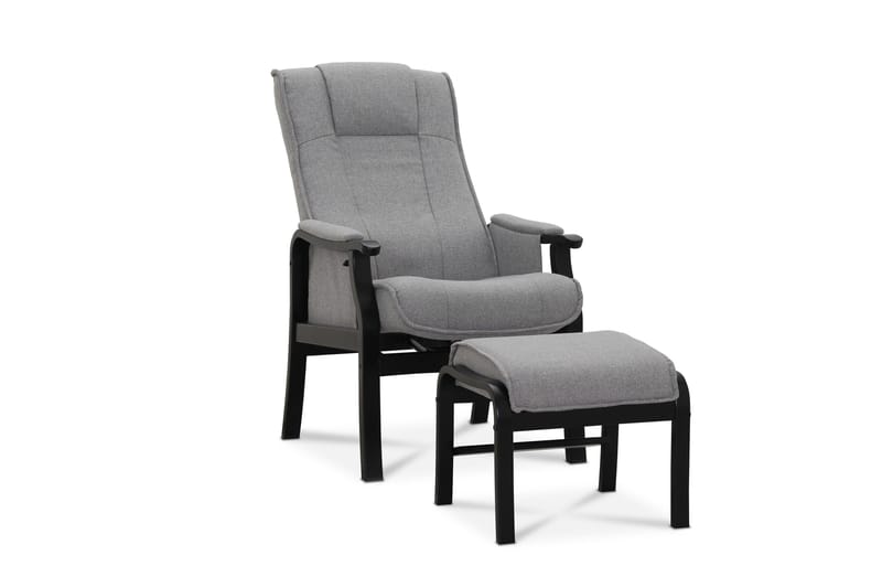 Vanlig fåtölj utan armstöd Saika Fåtölj Ljusgrå - Möbler - Vardagsrum - Fåtöljer - Fåtölj med fotpall