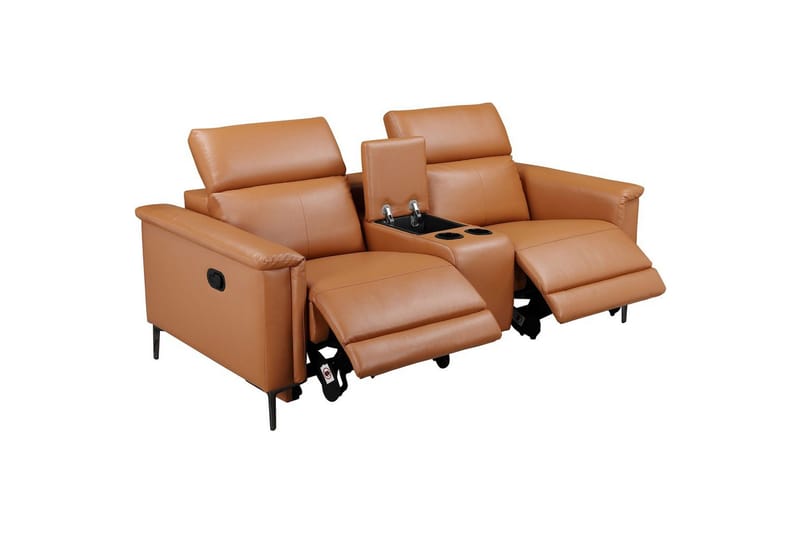 Vanlig liggfåtölj Loft24 Dubbel recliner stol Loft24 Lund Brown Artificial leather - Möbler - Vardagsrum - Fåtöljer - Liggfåtöljer