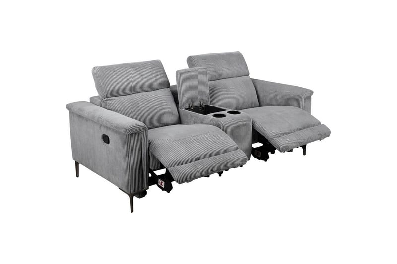 Vanlig liggfåtölj Loft24 Dubbel recliner stol Loft24 Lund Grey 100% polyester - Möbler - Vardagsrum - Soffor - Reclinersoffor & Biosoffor