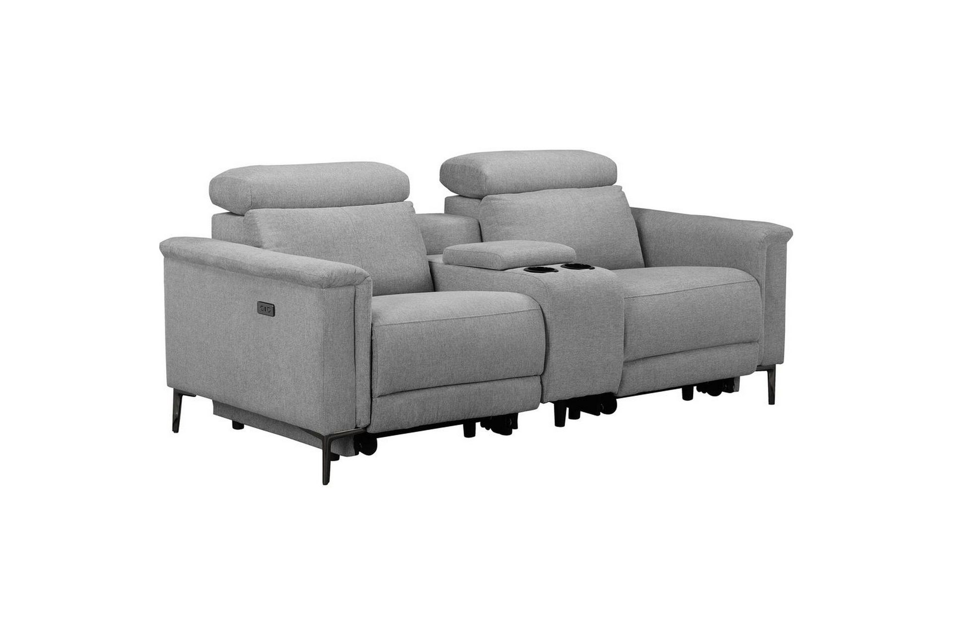 vanlig liggfåtölj loft24 dubbel recliner stol loft24 lund grey 100% polyester -