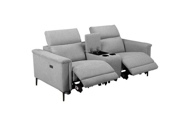 Vanlig liggfåtölj Loft24 Dubbel recliner stol Loft24 Lund Grey 100% polyester - Möbler - Vardagsrum - Soffor - Reclinersoffor & Biosoffor