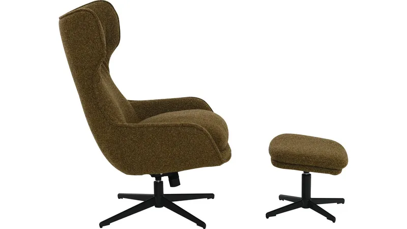 Varric Fåtölj med pall - Brun - Möbler - Vardagsrum - Fåtöljer - Biofåtöljer & reclinerfåtöljer