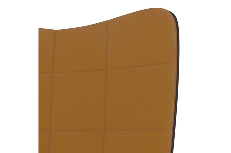 Vilstol med fotpall brun sammet och PVC - Brun - Fåtöljer