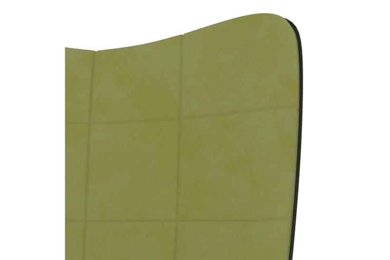 Vilstol med fotpall ljusgrön sammet och PVC - Ljusgrön - Fåtöljer