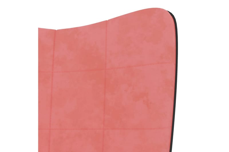 Vilstol med fotpall rosa sammet och PVC - Rosa - Fåtöljer
