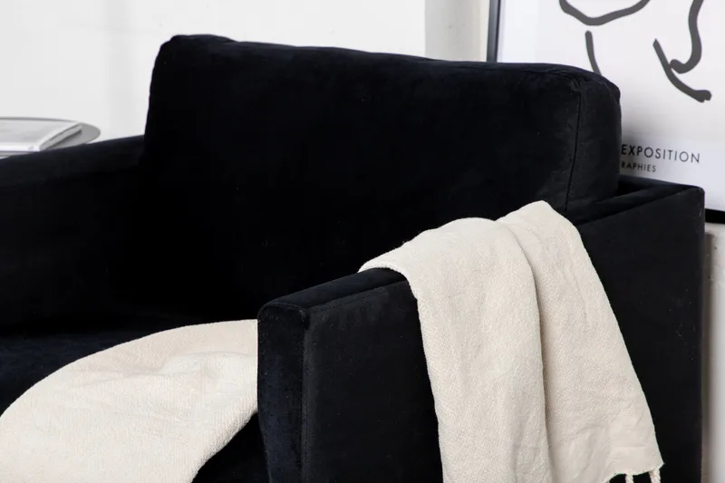 Zoom Fåtölj - Svart - Möbler - Vardagsrum - Fåtöljer - Sammetsfåtölj