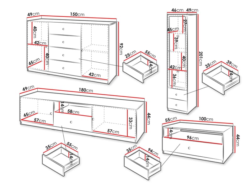 Fayric Möbelset För Vardagsrum - Beige - Möbler - Vardagsrum - Möbelset för vardagsrum