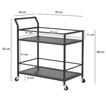 Fenino Serveringsvagn 79 cm - Mattsvart - Möbler - Vardagsrum - Serveringsvagn & drinkvagn