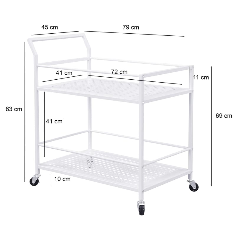 Fenino Serveringsvagn 79 cm - Mattvit - Möbler - Vardagsrum - Serveringsvagn & drinkvagn
