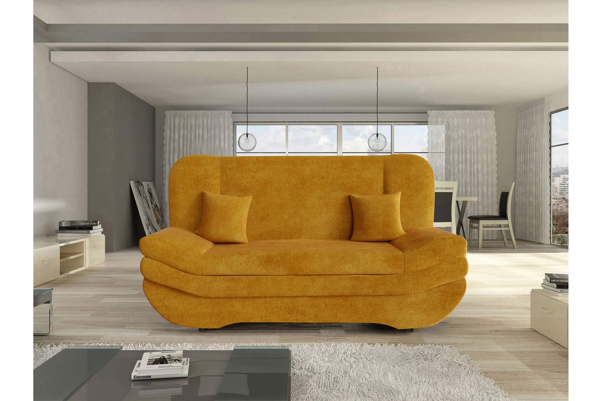Figurelle Bäddsoffa 2-sits i Sammet - Gul - Möbler - Vardagsrum - Bäddsoffor